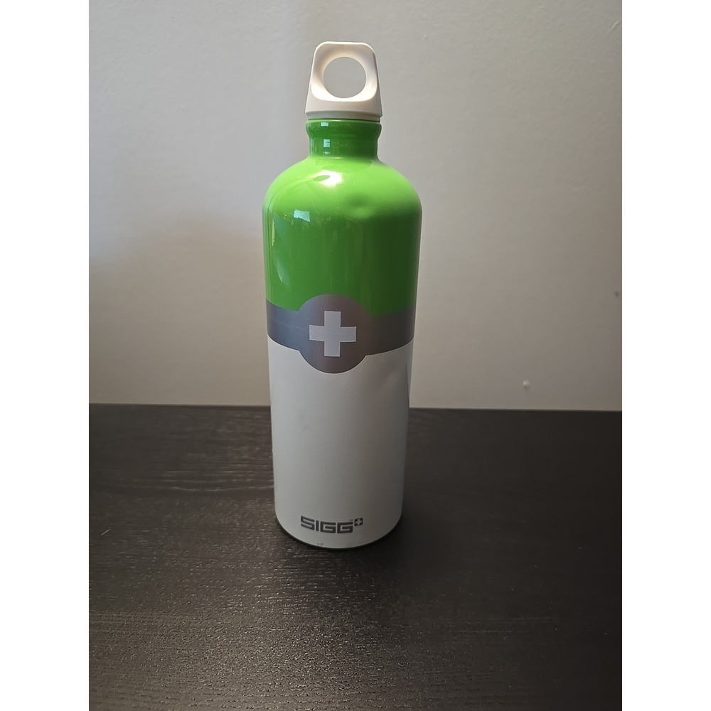SIGG TRAVELLER WATER BOTTLE METAL ALUMINIUM 1.0 LITRE Swiss Logo Flag Green 34oz